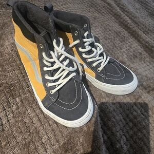 Vans Kids High-Top Sneakers - Black and Yellow